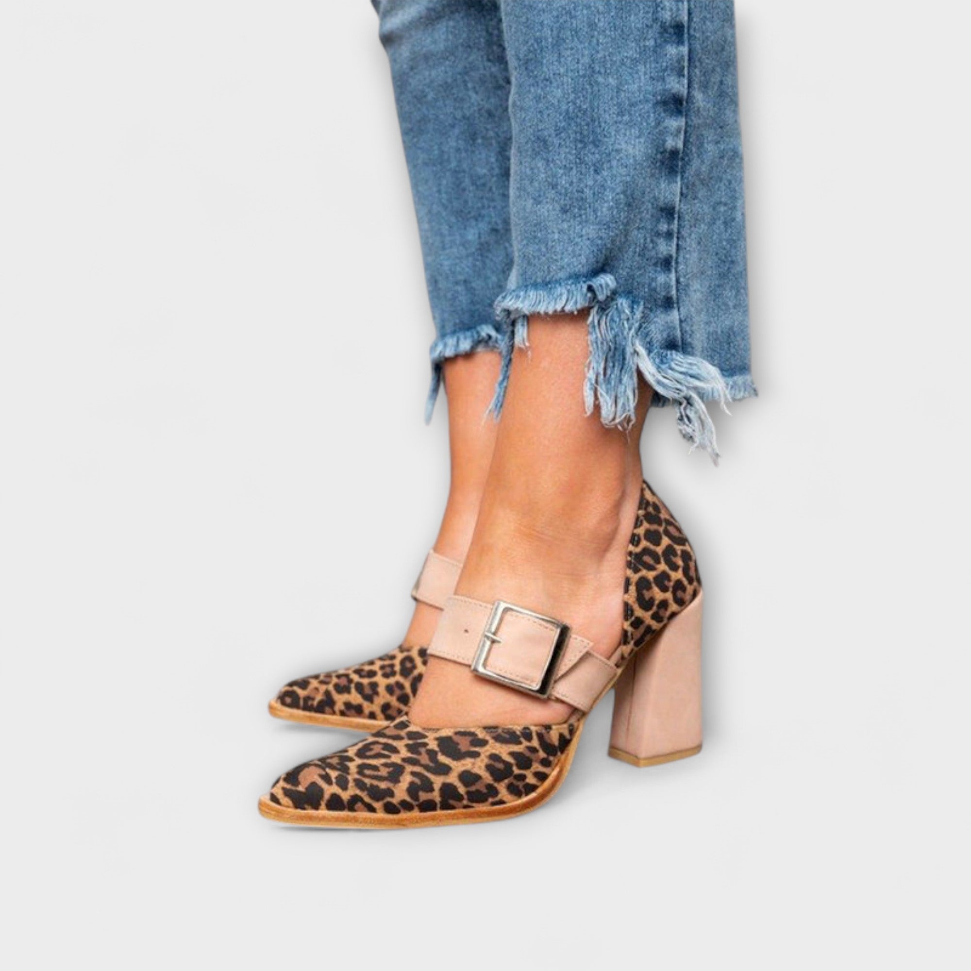 Valerie - Leopardí sandály na podpatku