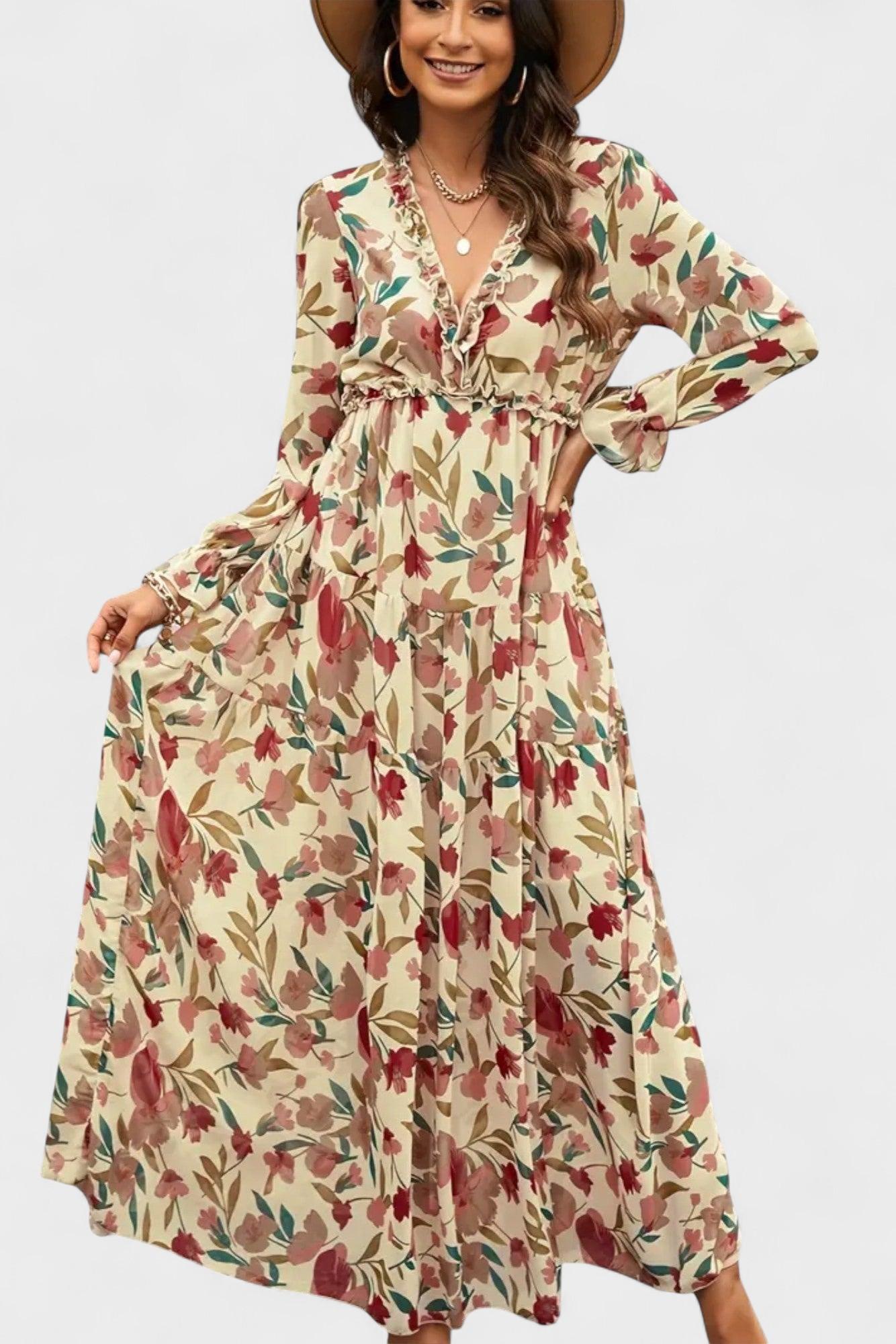 Maxi šaty s květinovým vzorem