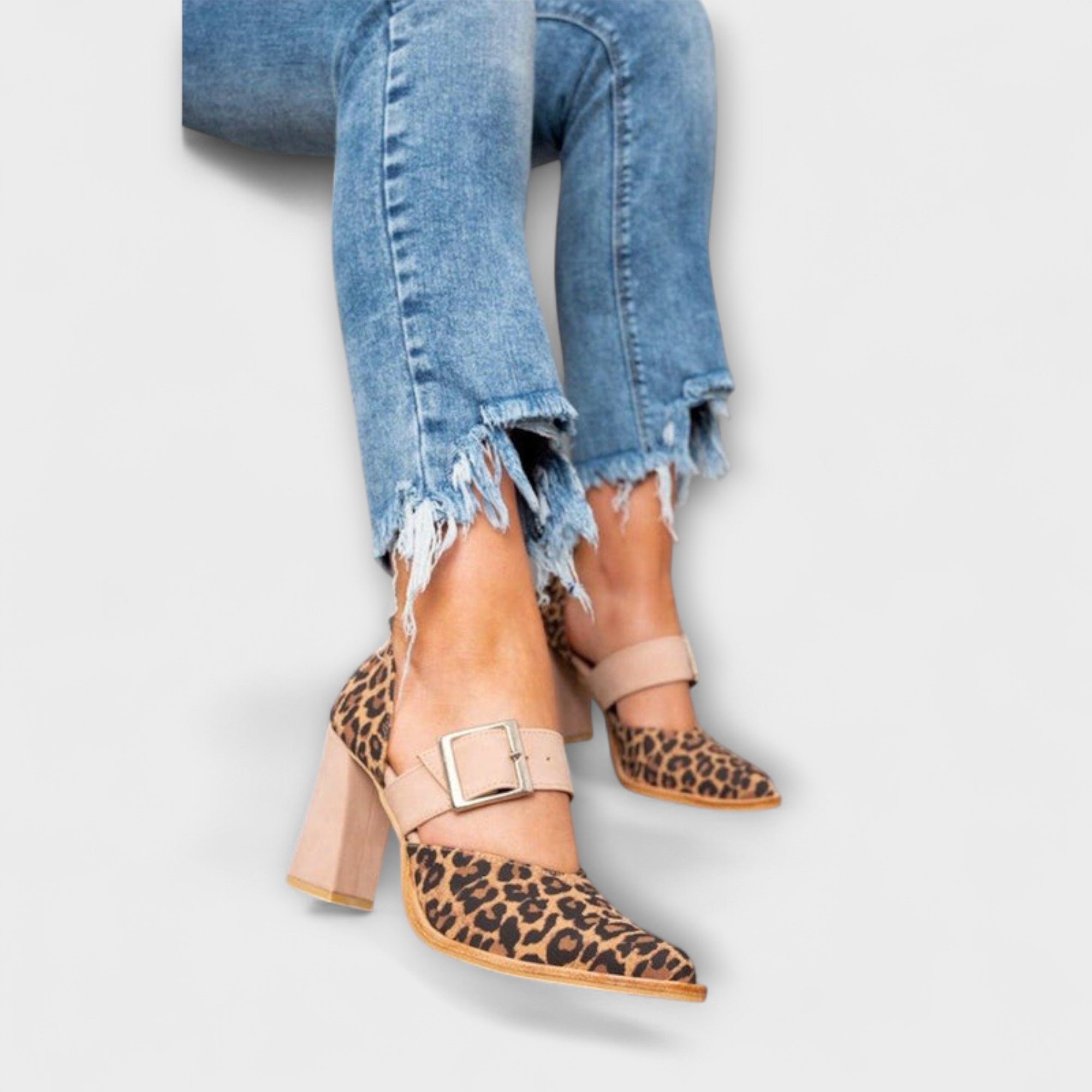 Valerie - Leopardí sandály na podpatku