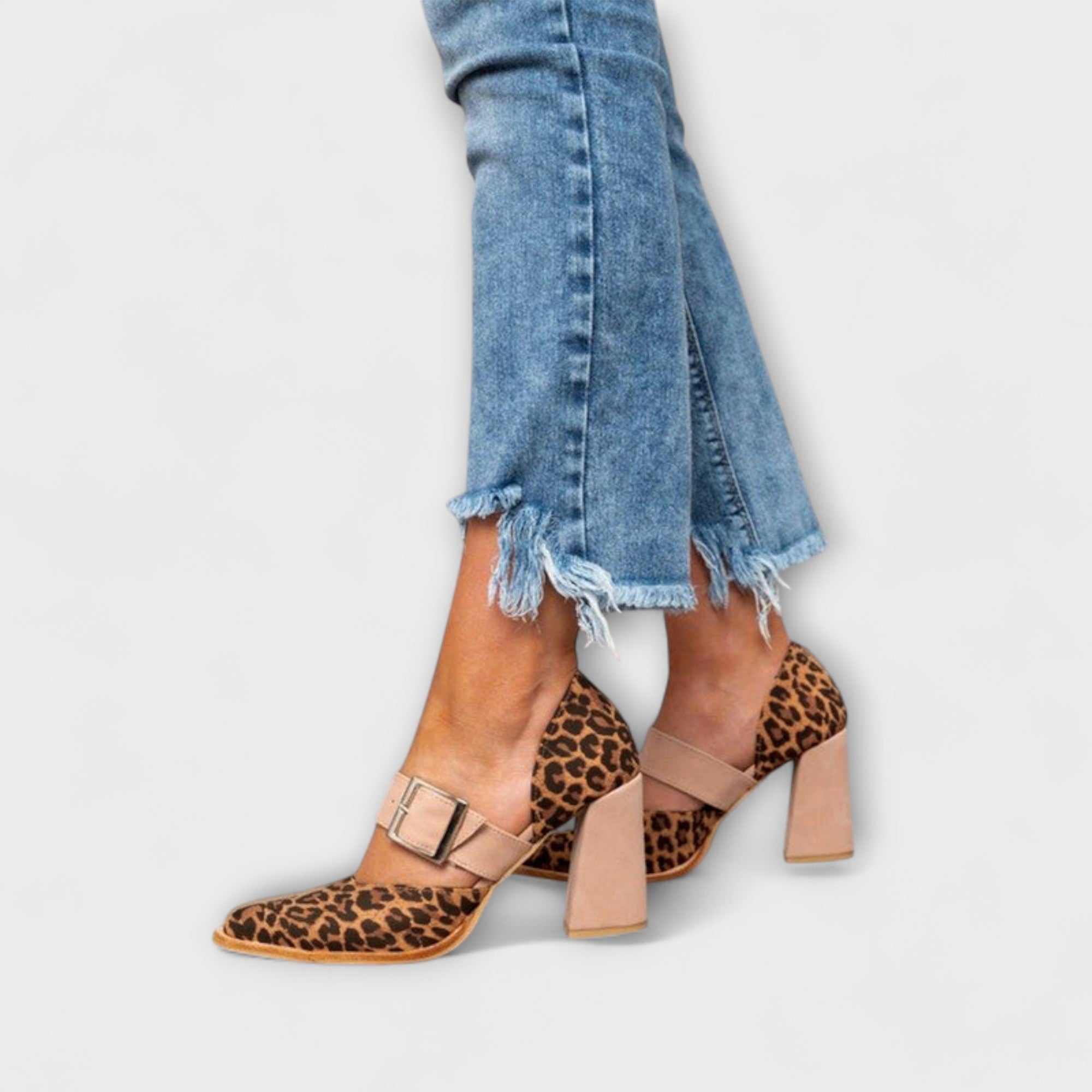 Valerie - Leopardí sandály na podpatku