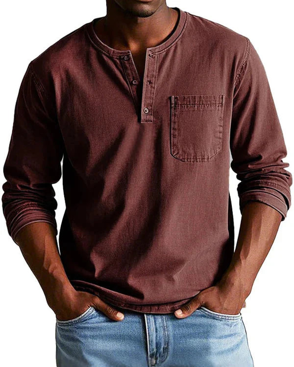 Sebastian - Retro Košile z Prémiového Lehkého Denimu