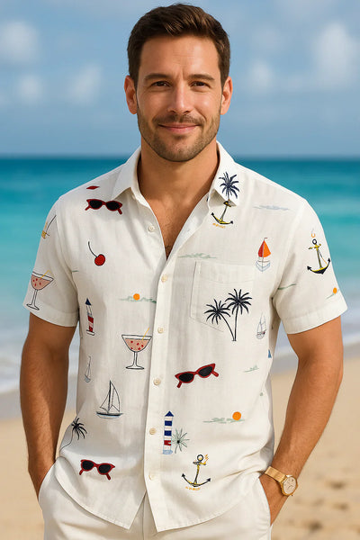 Roméo - Ren Bavlněná Košile s Letním Potiskem