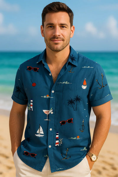 Roméo - Ren Bavlněná Košile s Letním Potiskem