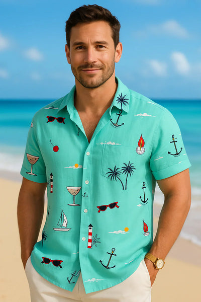 Roméo - Ren Bavlněná Košile s Letním Potiskem