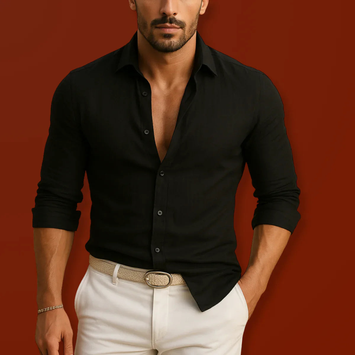 Nikola - Elegantní Oxford Košile Z Bavlny A Lnu