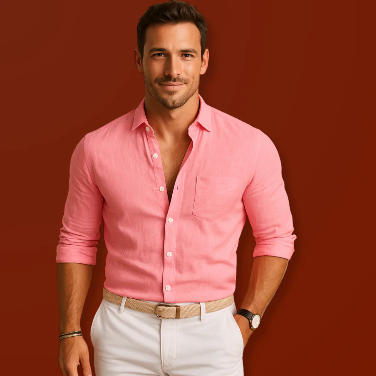 Nikola - Elegantní Oxford Košile Z Bavlny A Lnu