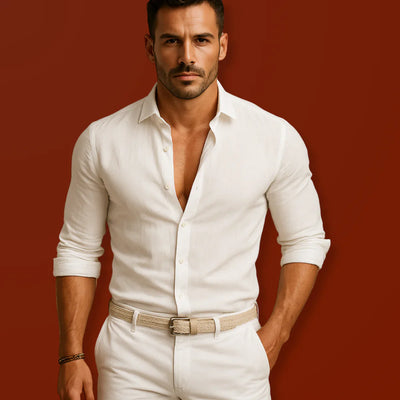 Nikola - Elegantní Oxford Košile Z Bavlny A Lnu