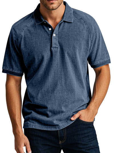 Quentin - Luxusní Lehká Denim Retro Polokošile