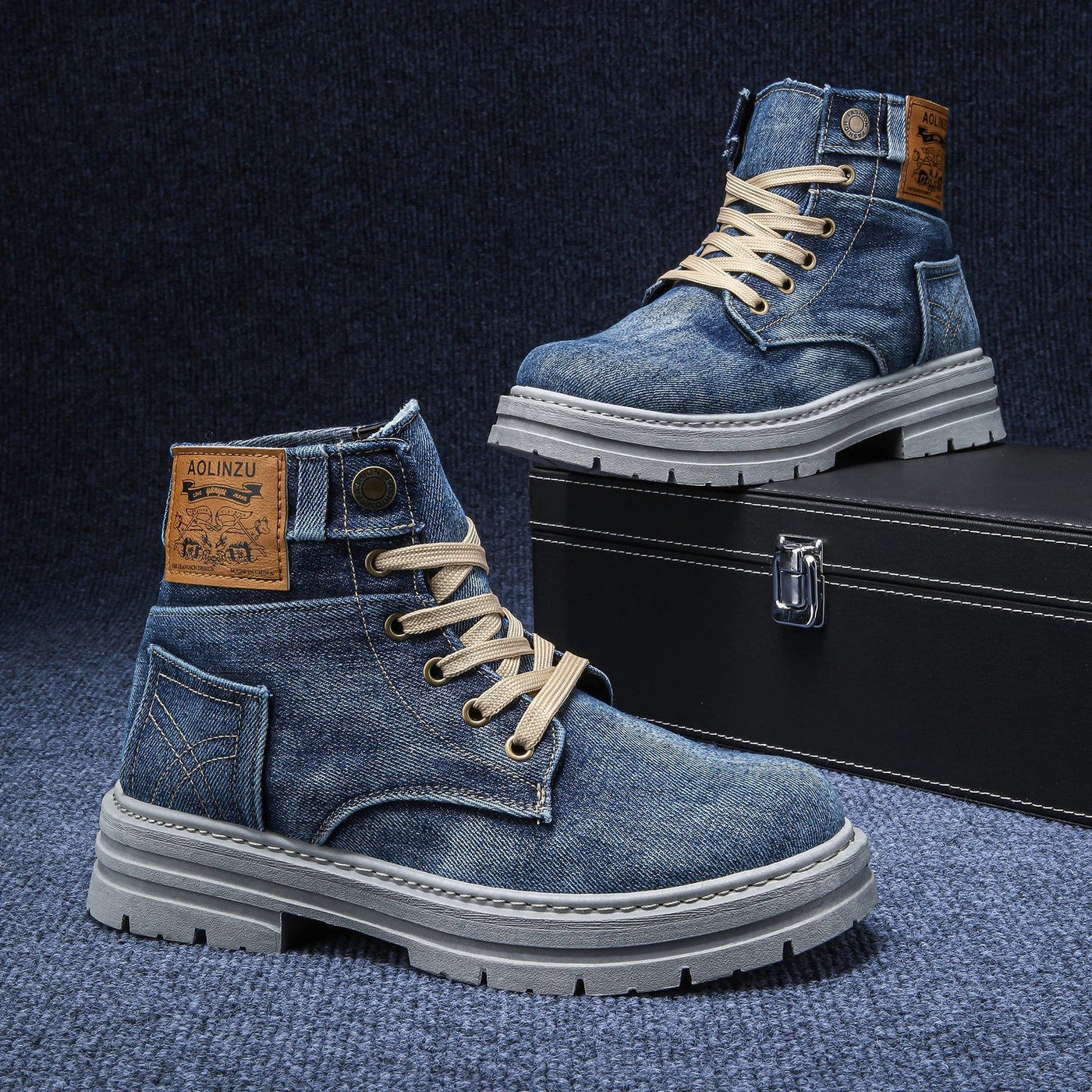 Dolovan - Prémiové kvalitní denimové sněrovací boty