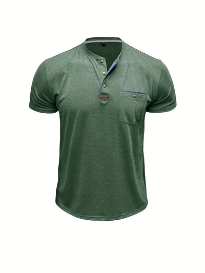 Eusébio - Elegantní tričko s knoflíky a kapsou