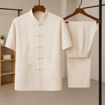 Kenji - Luxusní vyšívaný hedvábný letní set