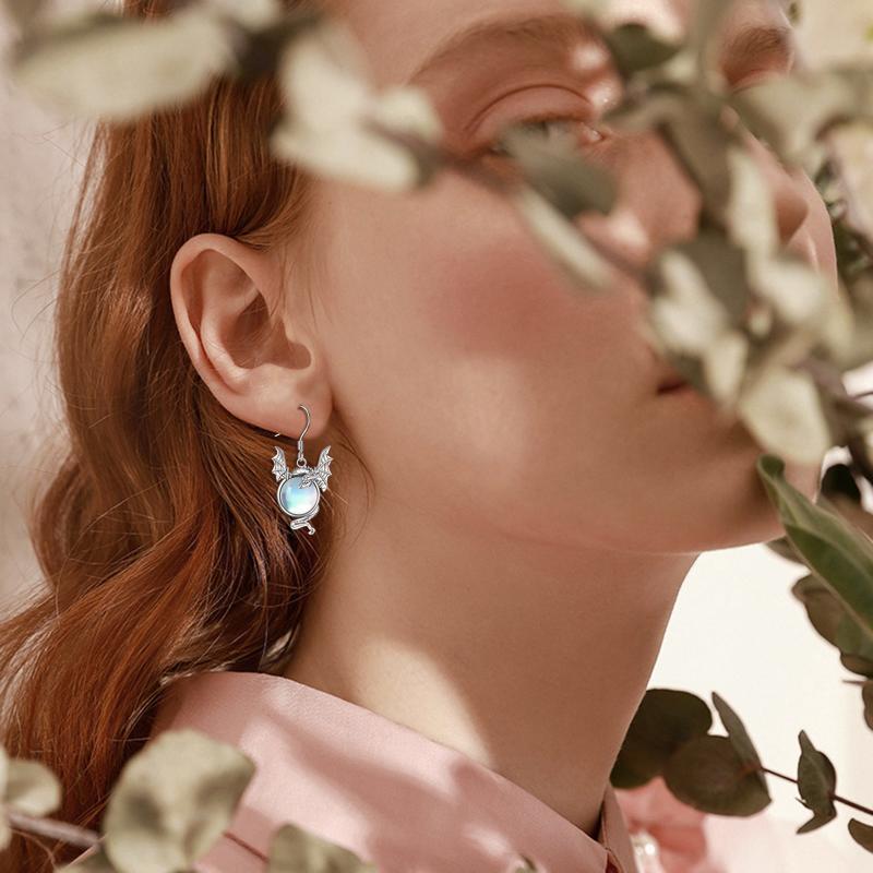 Brunhildeměsíční kámen náušnice