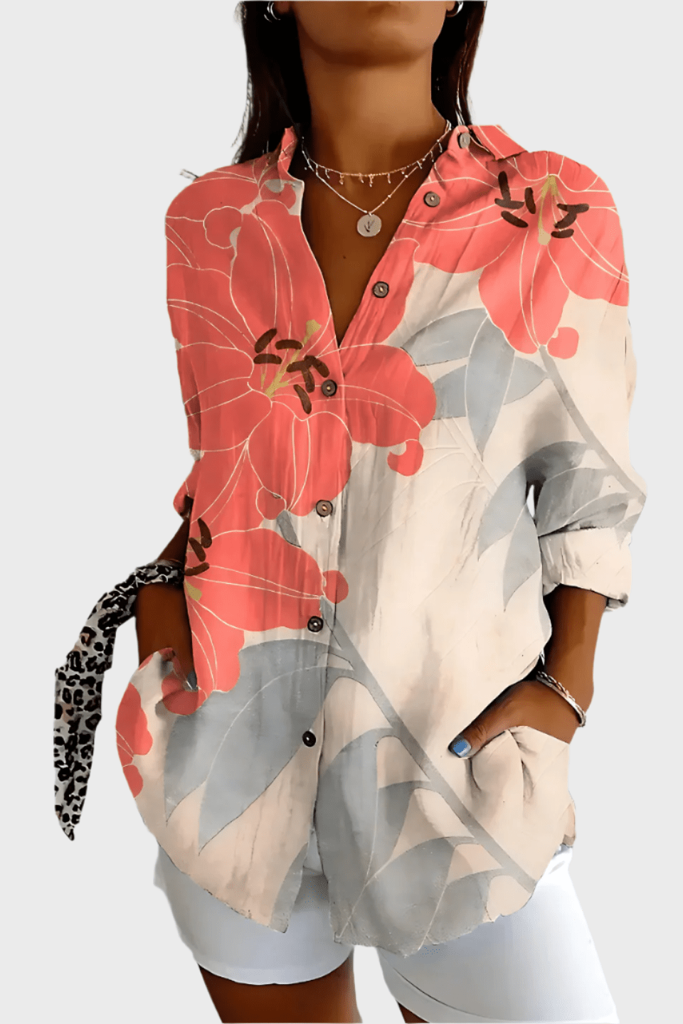 Bavlněná květinová košile