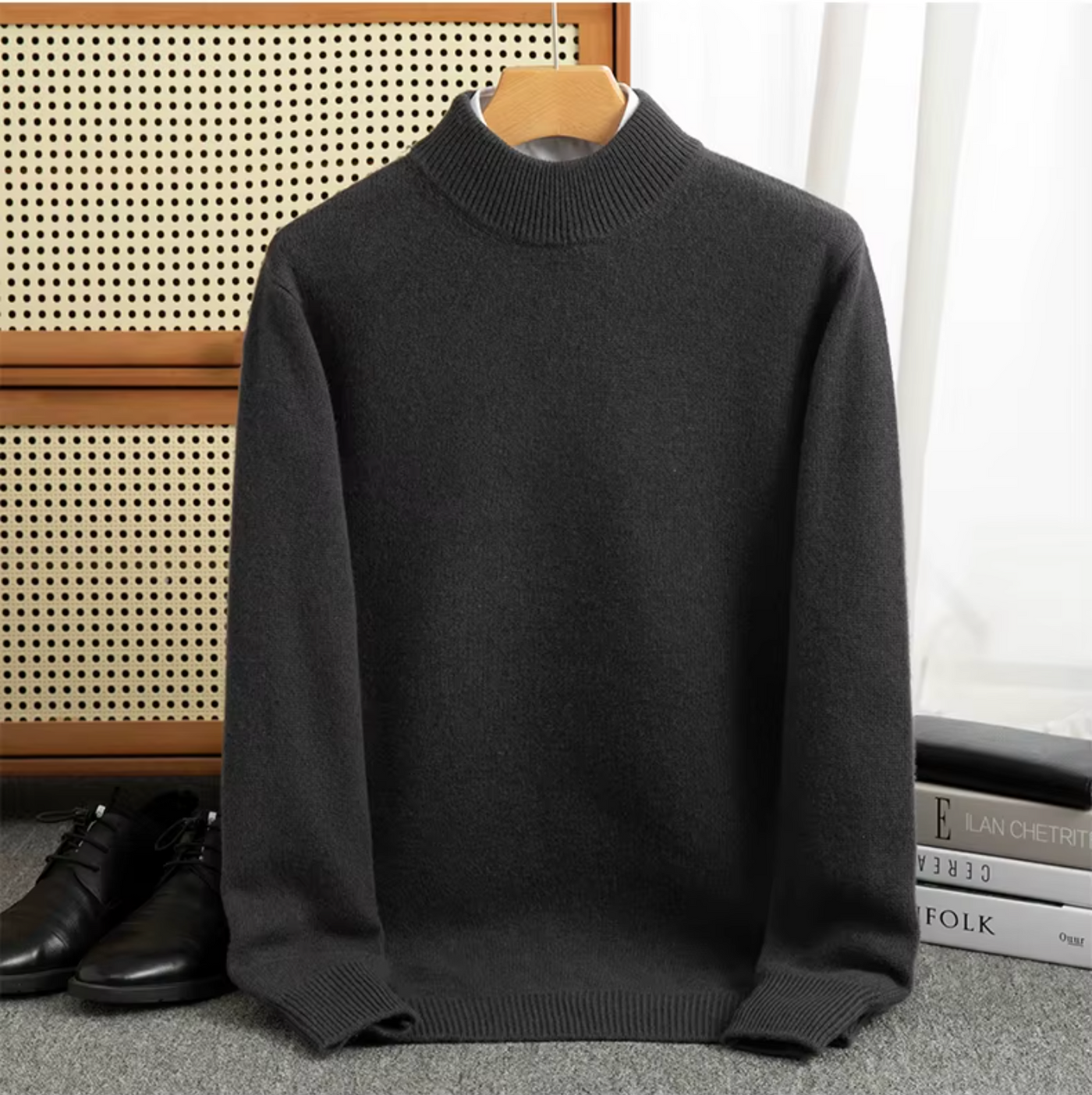 Marcin - Pánský Kašmírový Svetr s Vysokým Límcem