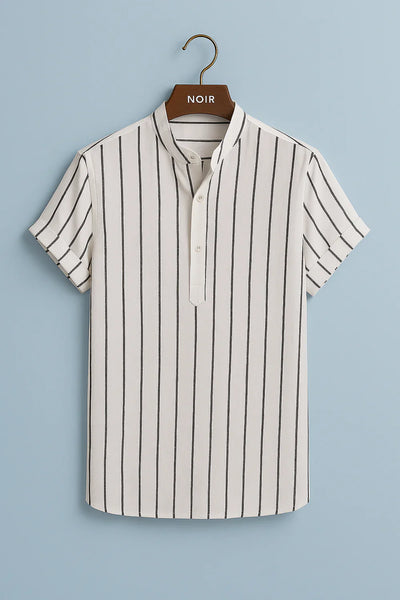 Ivan - Poloviční knoflíková letní košile z lnu