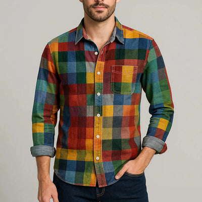 Hector - Barevná Kostkovaná Bavlněná Košile