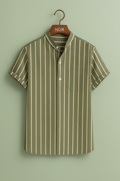 Ivan - Poloviční knoflíková letní košile z lnu