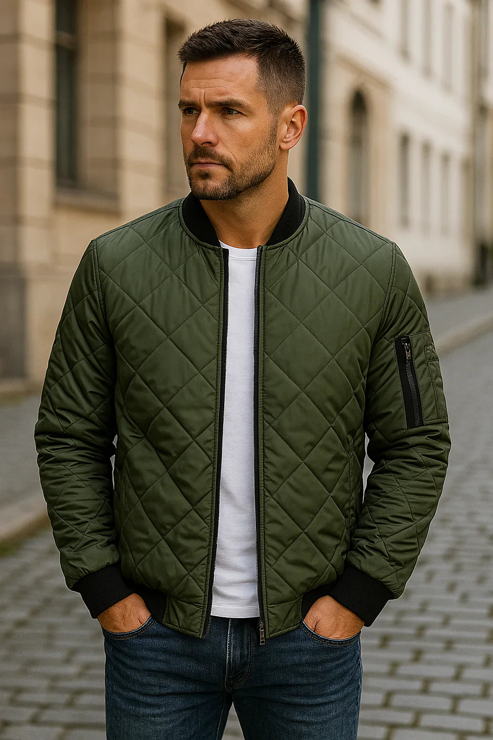 Nolan - Prošívaná Bavlněná Bunda S Každodenním Vzorem