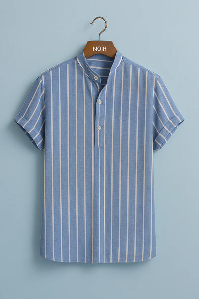 Ivan - Poloviční knoflíková letní košile z lnu