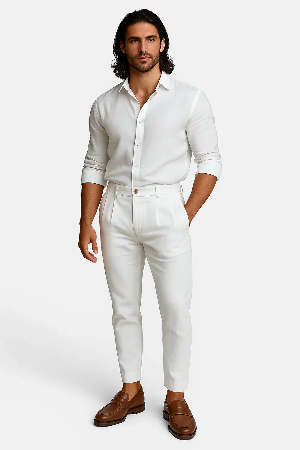 Santiago - Sofistikované Lehká Lněné Kalhoty