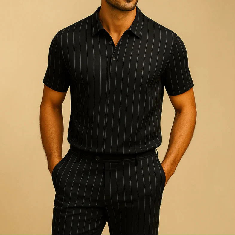 Lucas - Pruhovaná Polokošile a Nohavice z Bavlny