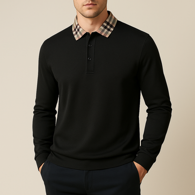 Baptiste - Prestige Polo Svetr s Kostkovaným Límcem