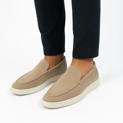 Elio - Elegantní mokasíny z jemné nubuk kůže