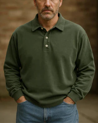 Abel - Retro Bavlněný Polo Svetr v Prémiové Kvalitě