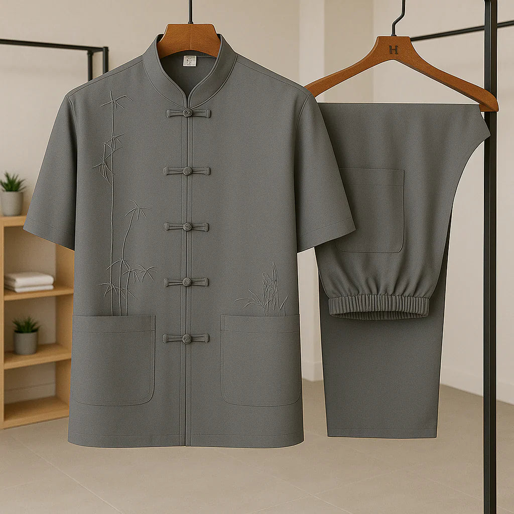 Kenji - Luxusní vyšívaný hedvábný letní set