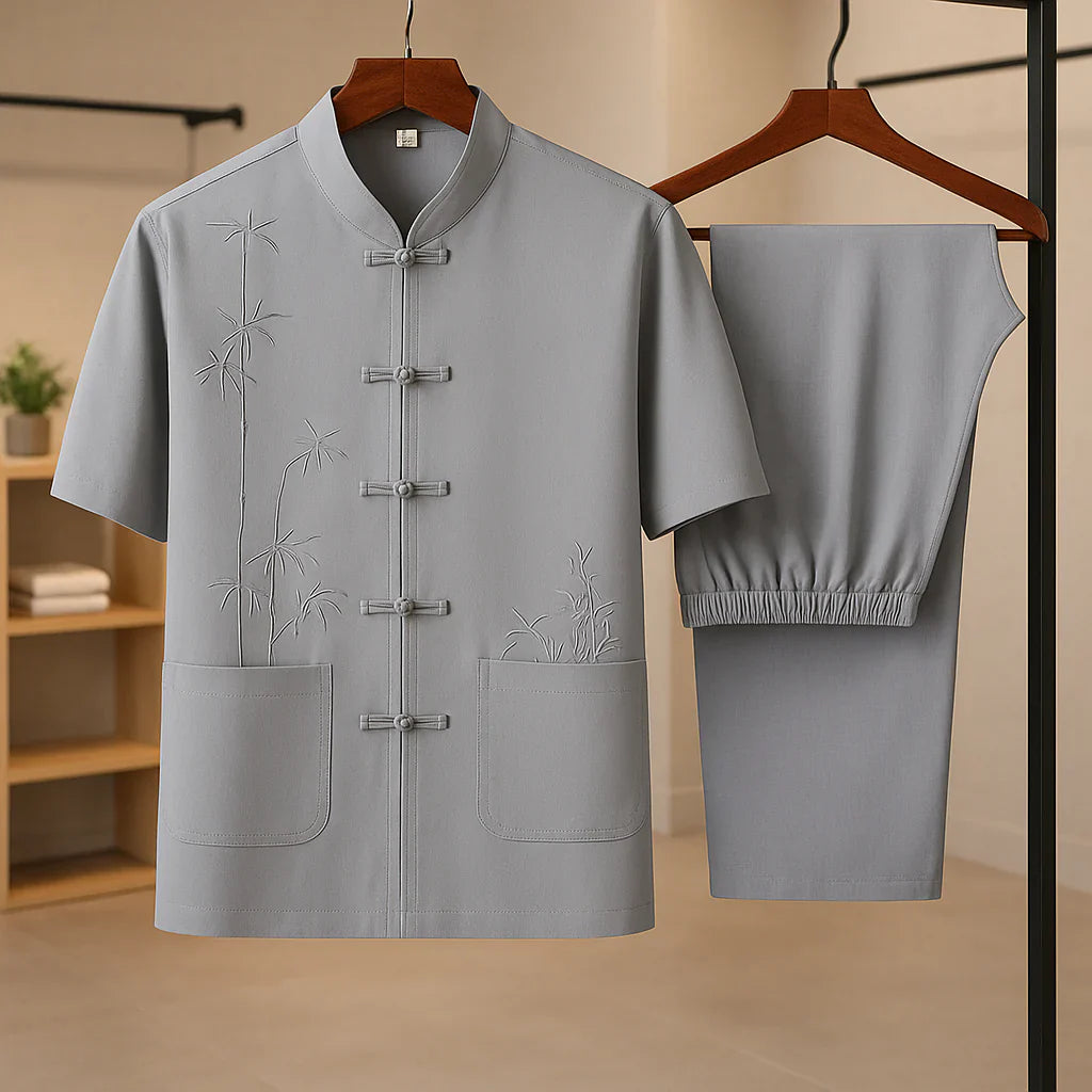 Kenji - Luxusní vyšívaný hedvábný letní set