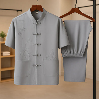 Kenji - Luxusní vyšívaný hedvábný letní set