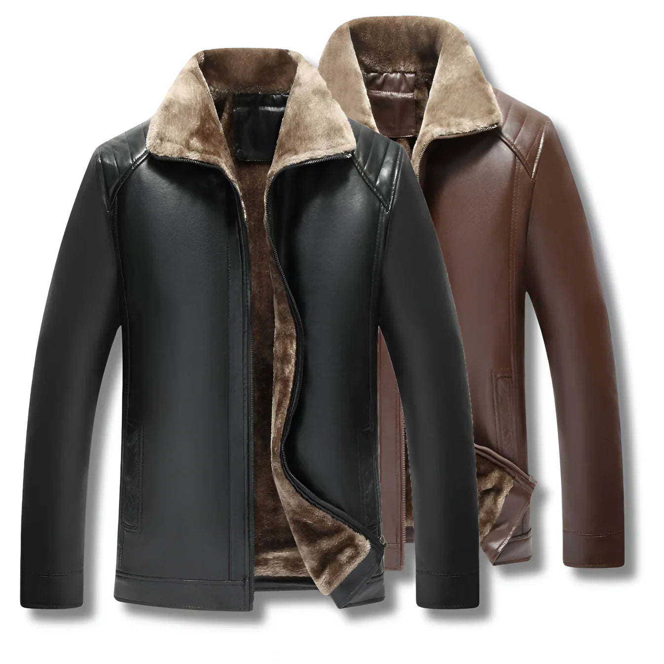 Diller - Elegantní Kožený Kabát S Kožešinovou Podšívkou