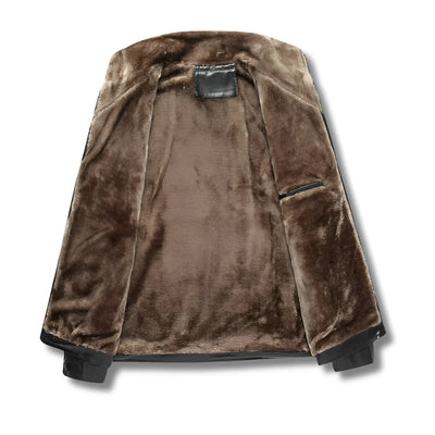 Diller - Elegantní Kožený Kabát S Kožešinovou Podšívkou