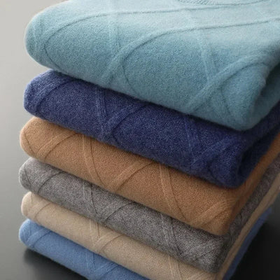 Emile - Pletený svetr s diamantovým vzorem z prémiového kašmíru