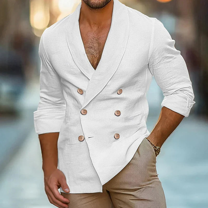 Leandro - Elegantní přírodní kvalitní lehký blazer