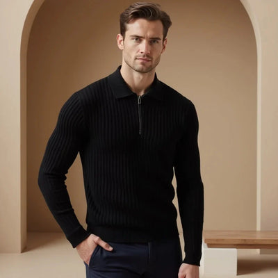 Noah - Prémiový Bavlněný Svetr s Polovičním Zipsom