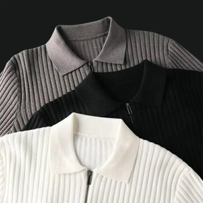 Noah - Prémiový Bavlněný Svetr s Polovičním Zipsom