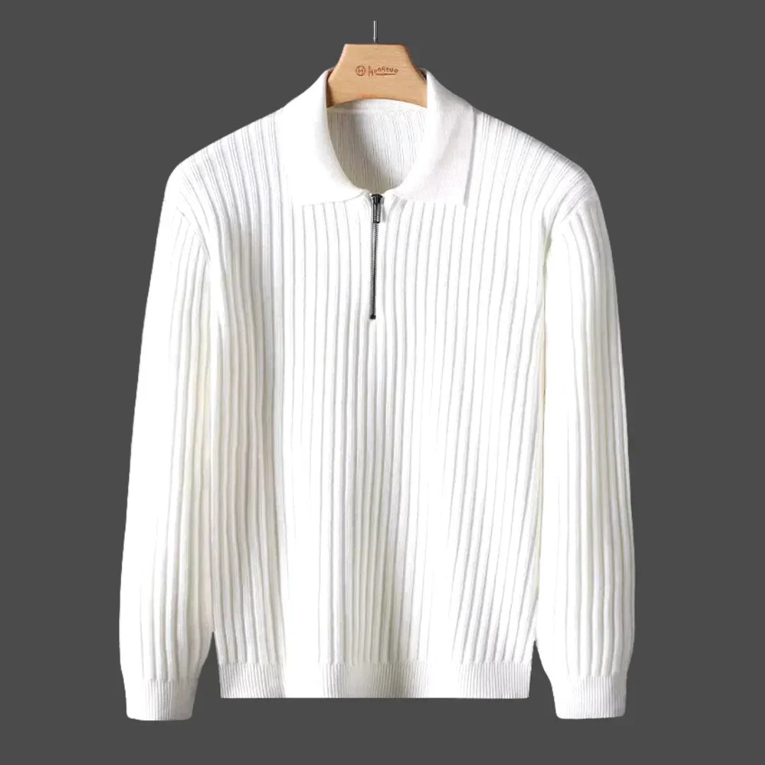 Noah - Prémiový Bavlněný Svetr s Polovičním Zipsom