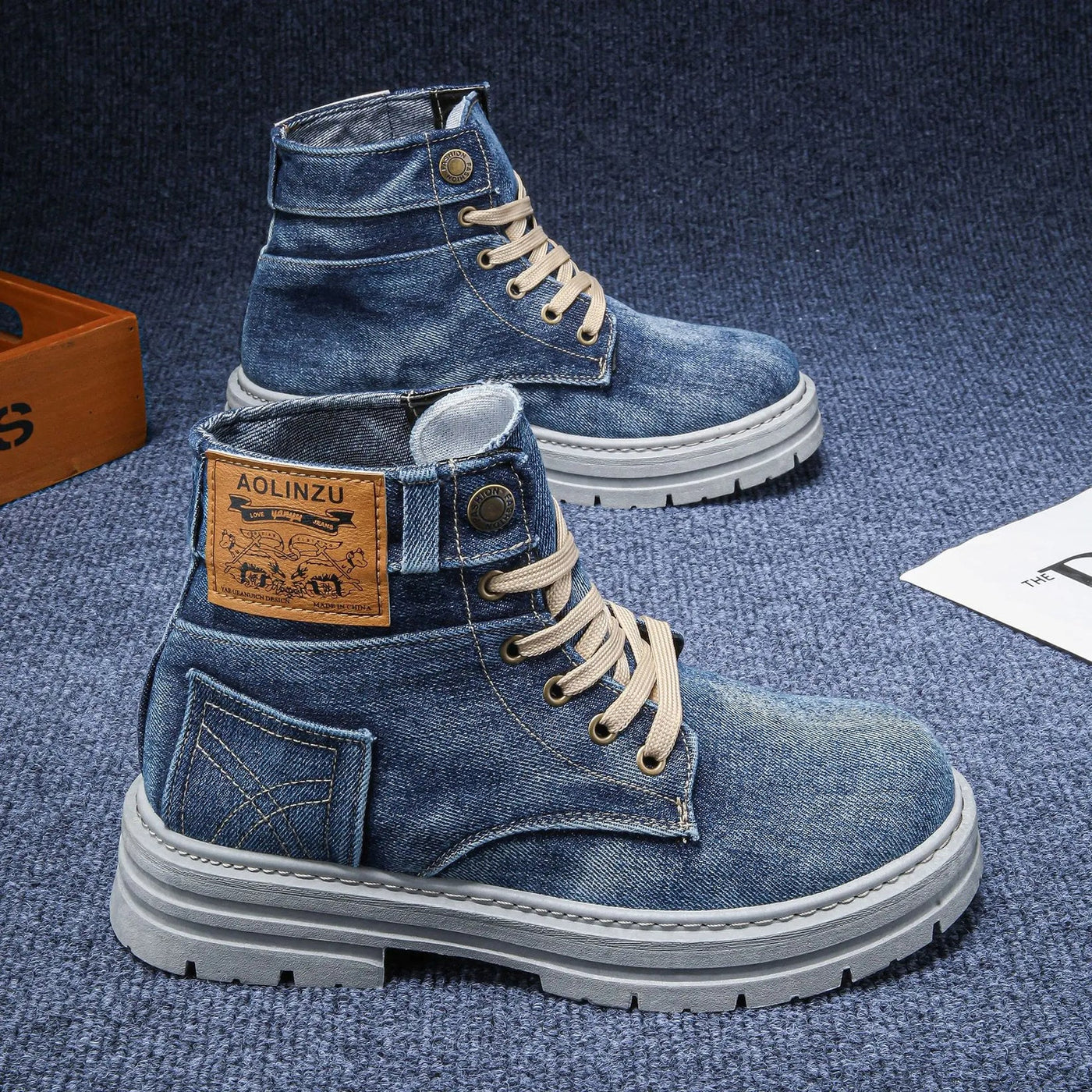 Dolovan - Prémiové kvalitní denimové sněrovací boty