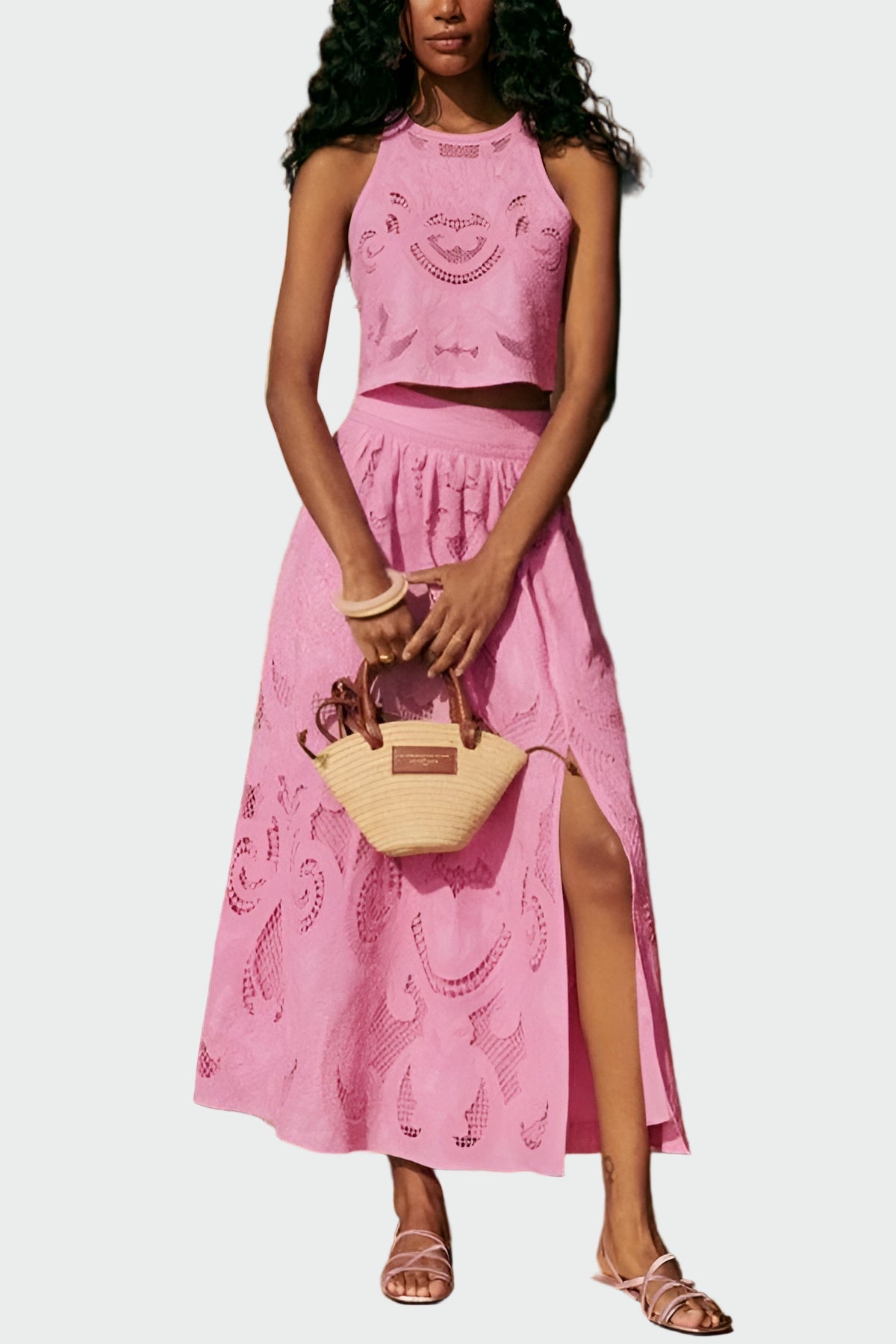 Klára - Dámský krajkový set s topem a sukní