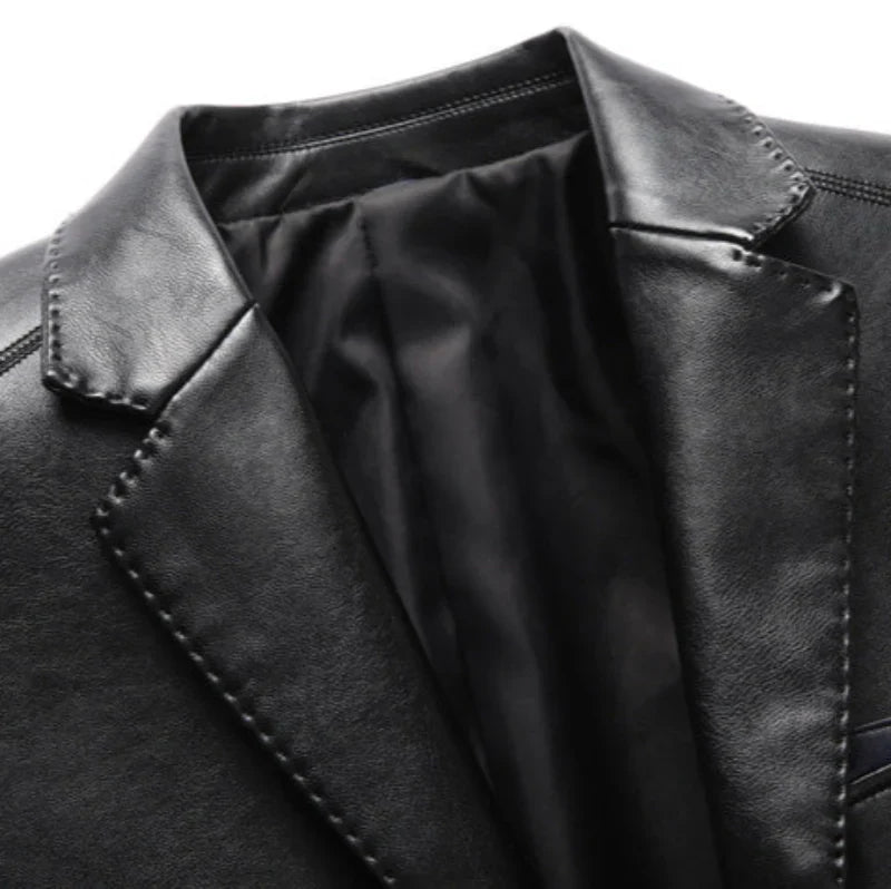 Edward - Prémiový Kožený Kabát Ve Stylu Blazera