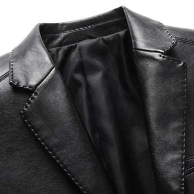 Edward - Prémiový Kožený Kabát Ve Stylu Blazera