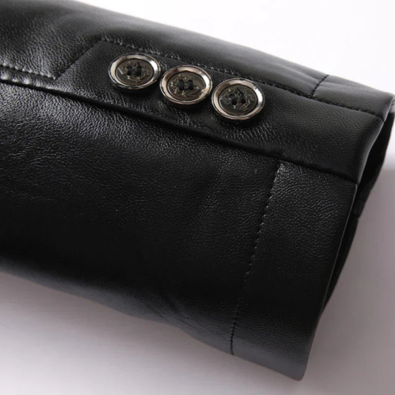 Edward - Prémiový Kožený Kabát Ve Stylu Blazera