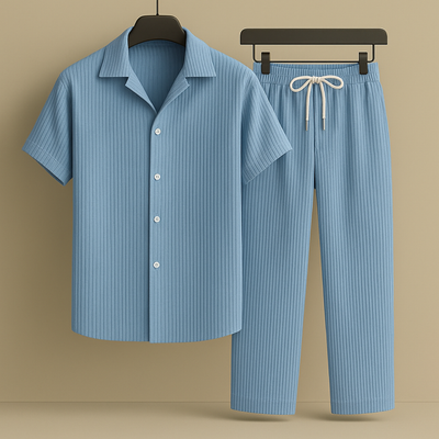 Maël - Ležérní lněná košile a kalhoty set