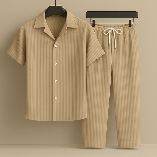 Maël - Ležérní lněná košile a kalhoty set