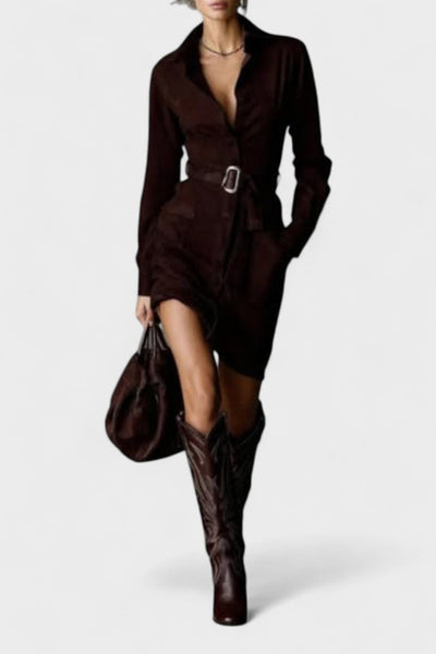 Veronika™ | Semišové midi šaty