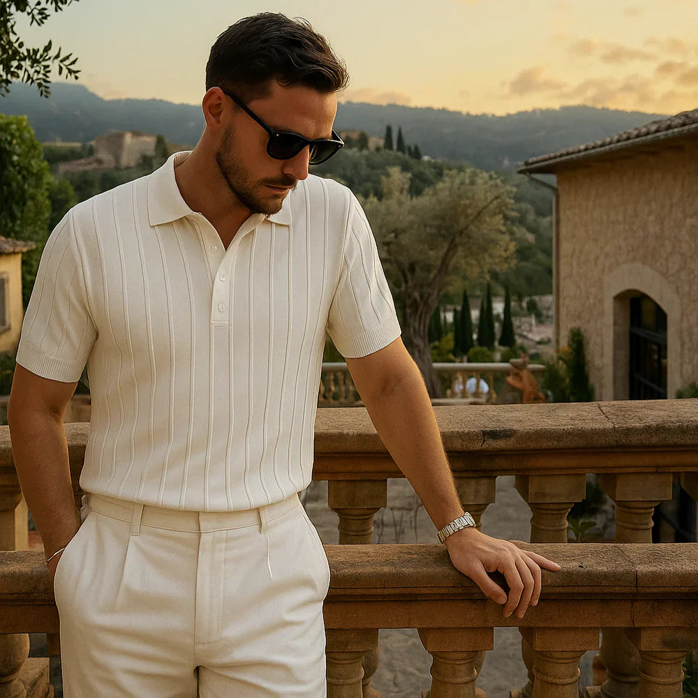 Alexandre - Premium Ribbet Pletená Polokošile