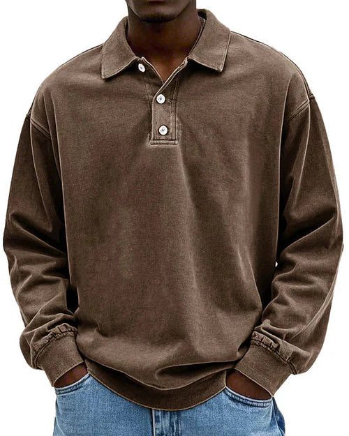 Abel - Retro Bavlněný Polo Svetr v Prémiové Kvalitě